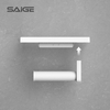 Bathroom Toilet Paper Holder Saige New with Phone Shelf for Home Wall Mount Black Graphic Design Modern ABS White/black Saigood