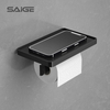 Favourable price new style black color roll tissue holder with Phone Shelf