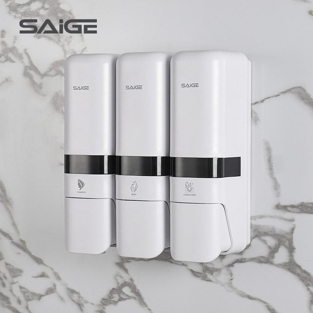 White ABS Three Head Manual Sanitizer Dispenser