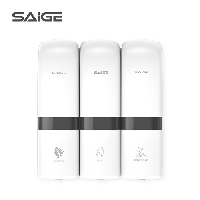 Saige Bathroom Wall Mount Three in One Manual Hand Sanitizer Dispenser