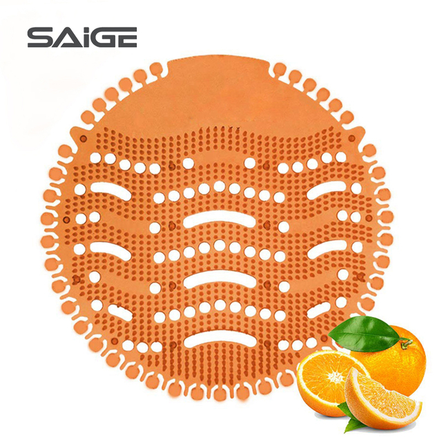 Yellow Heart-Shaped Orange Fragrance Urinal Screen