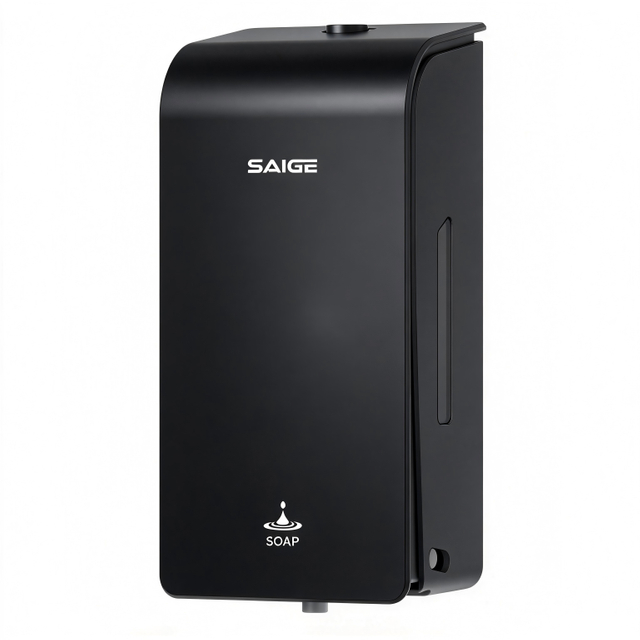 Saige 800ml Black Wall Mounted Manual Soap Dispenser | Commercial ABS Soap Dispenser